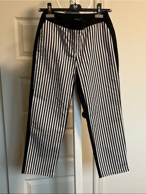 Maxmara Black & White Striped ankle Pants